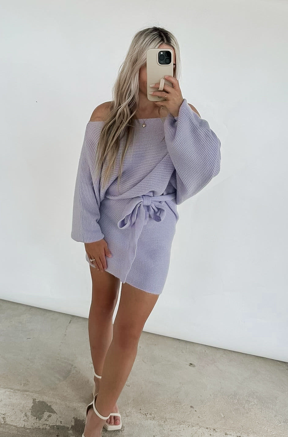 Memory Lane Lavender Sweater Dress