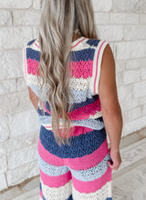Load image into Gallery viewer, Happy Hour Crochet Sweater Vest &amp; Flare Pants Set