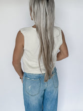 Load image into Gallery viewer, Still Thinking It Through Keyhole Button Knit Vest - Off White