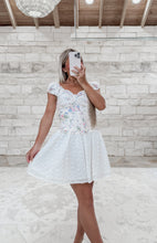 Load image into Gallery viewer, Tomorrow Will Come Floral Ruffled Detailed Eyelet Mini Dress - Cream Multi