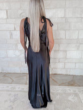Load image into Gallery viewer, Guest Of Honor Satin One Shoulder Asymmetrical Maxi - Black