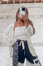 Load image into Gallery viewer, Watch The Sun Set Crochet Cardigan - Natural