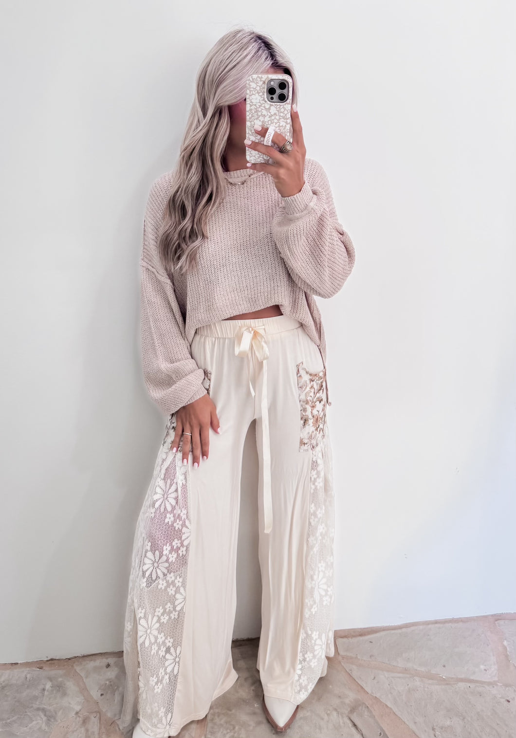 Fall Fun Floral Lace Pants