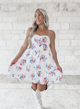 Load image into Gallery viewer, Just A Girl Tube Mini Dress - Blue Floral