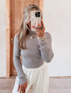 Millie Grey Turtleneck Top