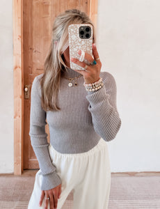 Millie Grey Turtleneck Top