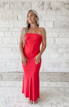 Load image into Gallery viewer, Under The Golden Sun Open Back Tube Midi Dress - Ferrari