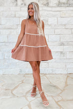 Load image into Gallery viewer, Kind Words Mocha Babydoll Dress