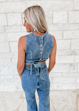 Load image into Gallery viewer, Saddle Up Denim Jumpsuit