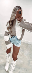 Sweet Girl Colorblock Turtleneck Sweater