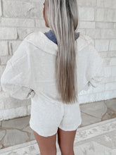 Load image into Gallery viewer, Just Between Us Half Zip Elastic Waistband Oatmeal Romper