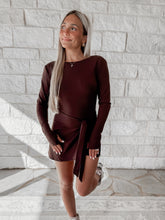 Load image into Gallery viewer, Don’t Doubt Me Long Sleeve Wrap Dress - Chocolate