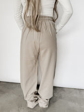 Load image into Gallery viewer, Choosing Comfort Taupe Distressed Wide Leg Sweatpants