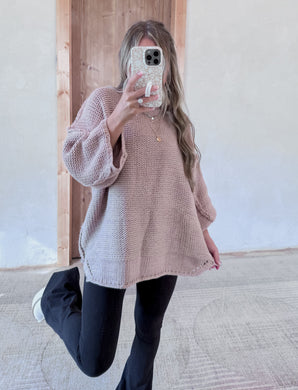 Place To Be Chunky Mauve Sweater