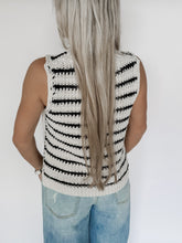 Load image into Gallery viewer, Truth Be Told Stripe Knit Sleeveless Top - Ecru/Black