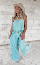 Load image into Gallery viewer, Down To The Horizon Pleated Ruffle Cami and Wide Leg Pant Set