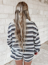 Load image into Gallery viewer, Sundown Multi Stripe Oversized Rugby Sweatshirt &amp; Dolphin Short Set