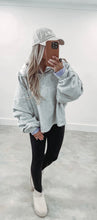 Load image into Gallery viewer, Easy Going Grey Ribbed Hoodie