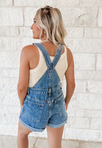 Lilly Denim Cuffed Overalls