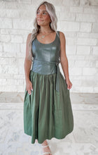 Load image into Gallery viewer, From Here On Out PU Leather Belted  Olive Maxi
