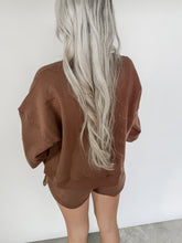 Load image into Gallery viewer, All Set Then Fleece Sweatshirt &amp; Short Set - Brown
