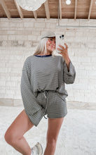 Load image into Gallery viewer, Get Comfy Striped Long Sleeve &amp; Short Set - Olive Multi