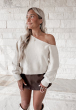 Load image into Gallery viewer, Welcome Home Asymmetrical One Shoulder Sweater Top - Cream