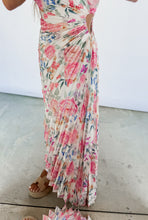 Load image into Gallery viewer, Olympia Asymmetrical Pleated Floral Maxi