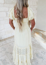 Load image into Gallery viewer, Greta Tiered Lace Maxi Dress - Lt Yellow
