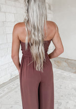 Load image into Gallery viewer, Far From Here Smocked Tube Jumpsuit - Brown