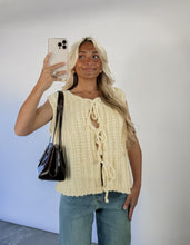 Load image into Gallery viewer, Brighter Days Round Neck Tie Front Chunky Knit Vest - Lt Yellow