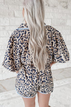 Load image into Gallery viewer, With My Girls Lace Trimmed Leopard Button Down Romper