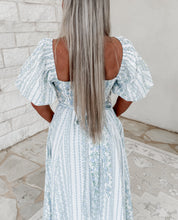 Load image into Gallery viewer, Thinking Of You Blue Puff Sleeve Midi