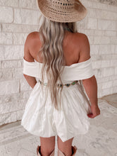 Load image into Gallery viewer, Kinsey Off The Shoulder Cream Bubble Dress