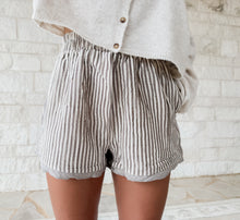 Load image into Gallery viewer, Restock - Getting Things Done Cotton Striped Shorts - Oatmeal