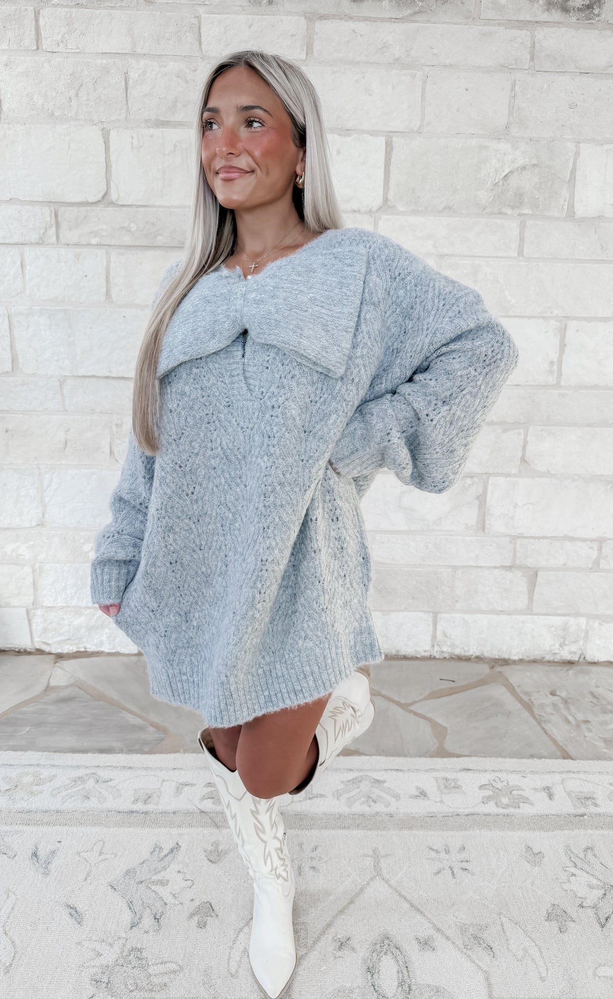 knit bow mini dress Knit Bow Mini Dress