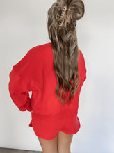 Load image into Gallery viewer, All Set Then Fleece Sweatshirt &amp; Short Set - Ruby