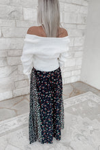Load image into Gallery viewer, Melanie Black Floral Maxi Skirt
