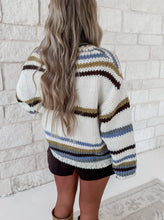 Load image into Gallery viewer, Woodland Escape Multi Striped Pull Over Sweater