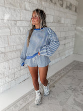Load image into Gallery viewer, Saturday Things Long Sleeve Striped Top and Shorts Set