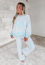 Load image into Gallery viewer, Coastal Mock Neck Striped Sweatshirt &amp; Mid Rise Striped Pant Set