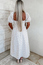 Load image into Gallery viewer, Years Together Bow Detail Floral Puff Sleeve Denim Maxi