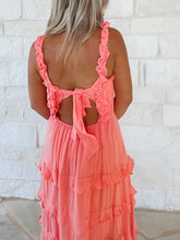 Load image into Gallery viewer, On The Coast Ruffle Peach Tiered Maxi (FINAL SALE)