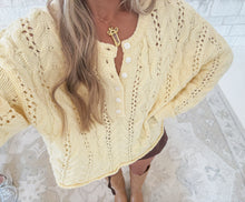 Load image into Gallery viewer, Keep Me Linked In Cable Knit Pointelle Henley Oversized Sweater