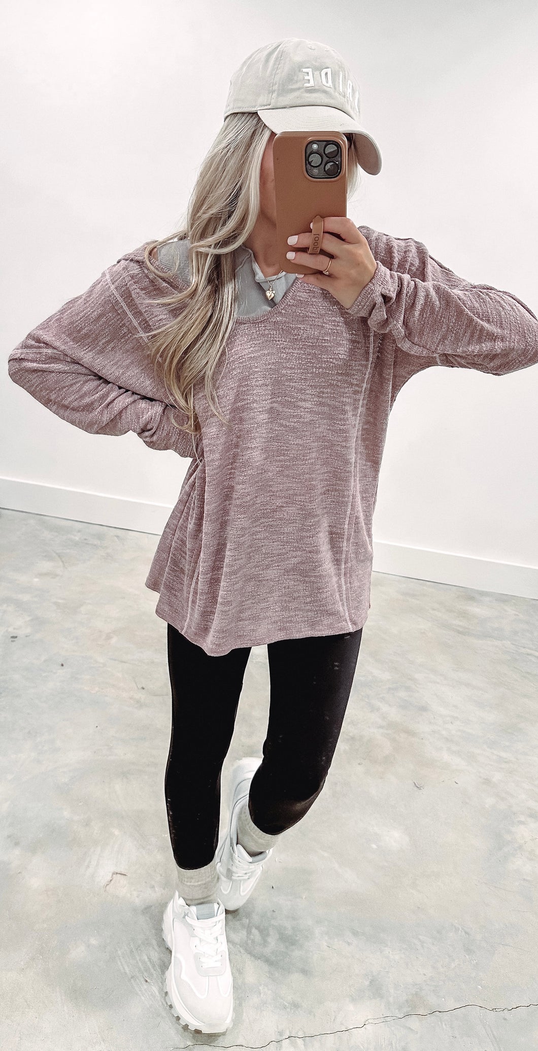 Wild & Free Mauve Hooded Top