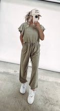 Load image into Gallery viewer, Peyton Olive Ruffled Jumpsuit