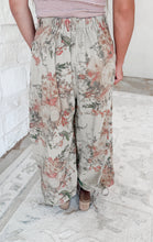 Load image into Gallery viewer, Meet Me Halfway Floral Printed Denim Wide Leg High Waist Pants