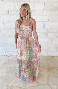 Radiant Glow Patchwork Maxi