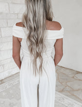 Load image into Gallery viewer, Riley Textured Off The Shoulder Top &amp; Drawstring Pants Set - Ecru
