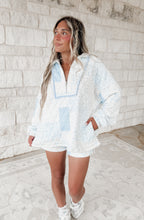 Load image into Gallery viewer, Held Close Floral Quilted Half Zip Pullover &amp; Shorts Set - Blue Combo